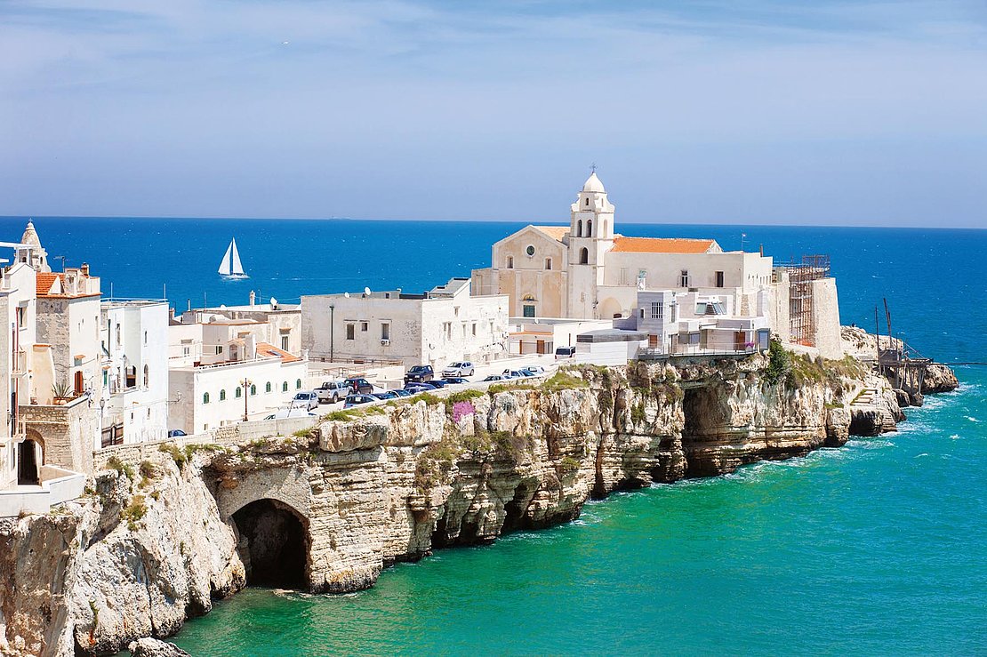 Die Altstadt von Vieste in Apulien.