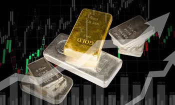 Gold und Silberbarren schematisch. 