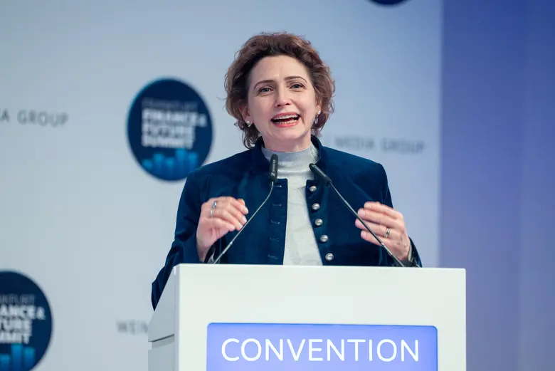 Nicola Beer, Vizepräsidentin Europäische Investitionsbank auf dem Frankfurt Finance & Future Summit.