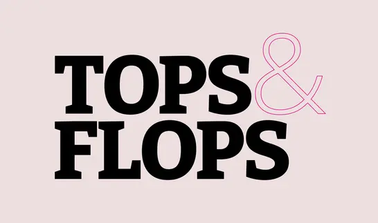 Schriftzug „Tops & Flops" zur Kennzeichnung der wöchentlichen Übersicht über auffällige Gewinner und Verlierer bei Aktien.