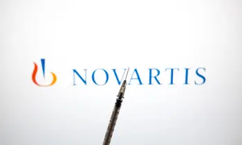Novartis-Logo mit Spritze. 