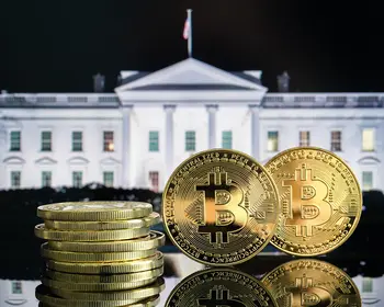 Bitcoins vor dem White House in Washington DC. 