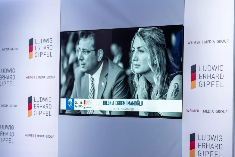 Dilek und Ekrem İmamoğlu aus der Türkei werden beim Ludwig-Erhard-Gipfel 2026 für ihren Freiheitskampf gewürdigt (Foto: WEIMER MEDIA GROUP).